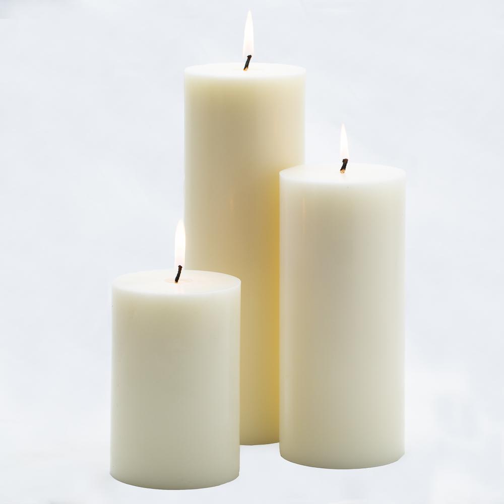 Richland 4" x 12" Light Ivory Pillar Candle Set of 6